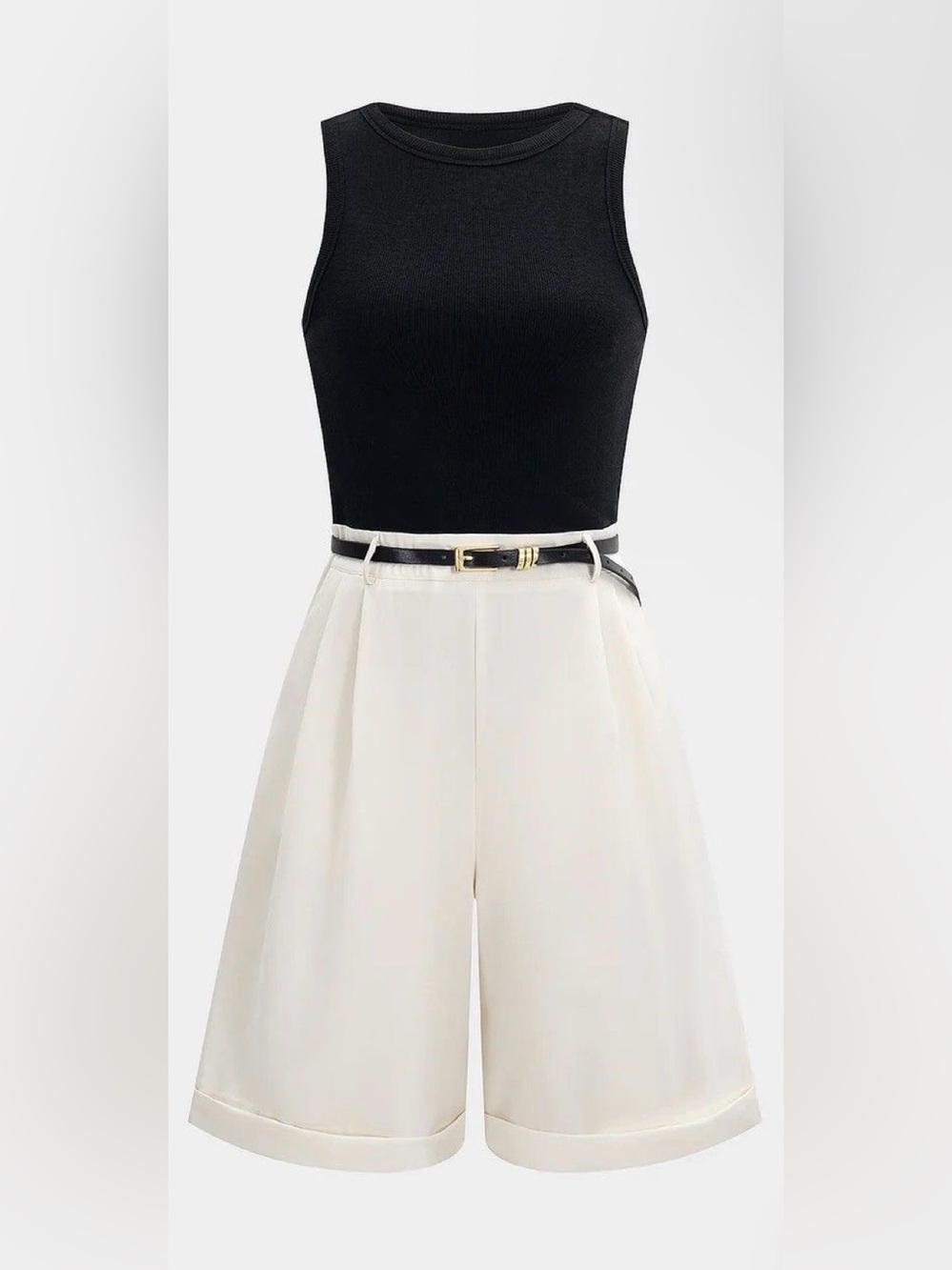 Zara Contrast Jumpsuit with Belt
